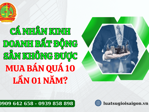 Cá nhân kinh doanh bất động sản không được mua bán quá 10 lần 01 năm?