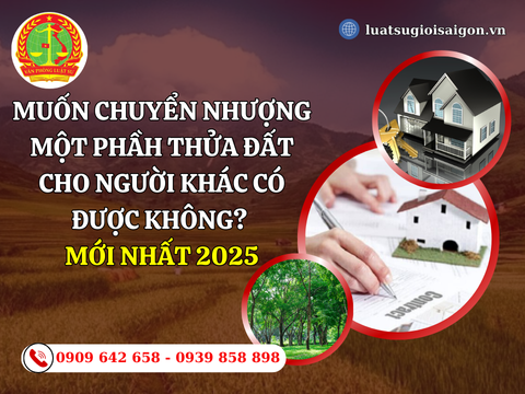 Muốn chuyển nhượng một phần thửa đất cho người khác có được không? Trình tự thực hiện thế nào?