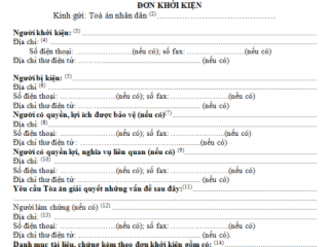 Đơn khởi kiện phải có các nội dung chính nào 