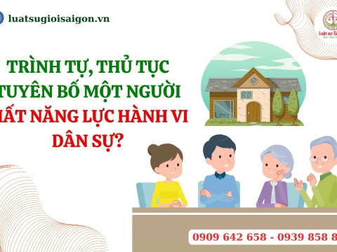 Trình tự, thủ tục yêu cầu tuyên bố một người mất năng lực hành vi dân sự mới nhất?