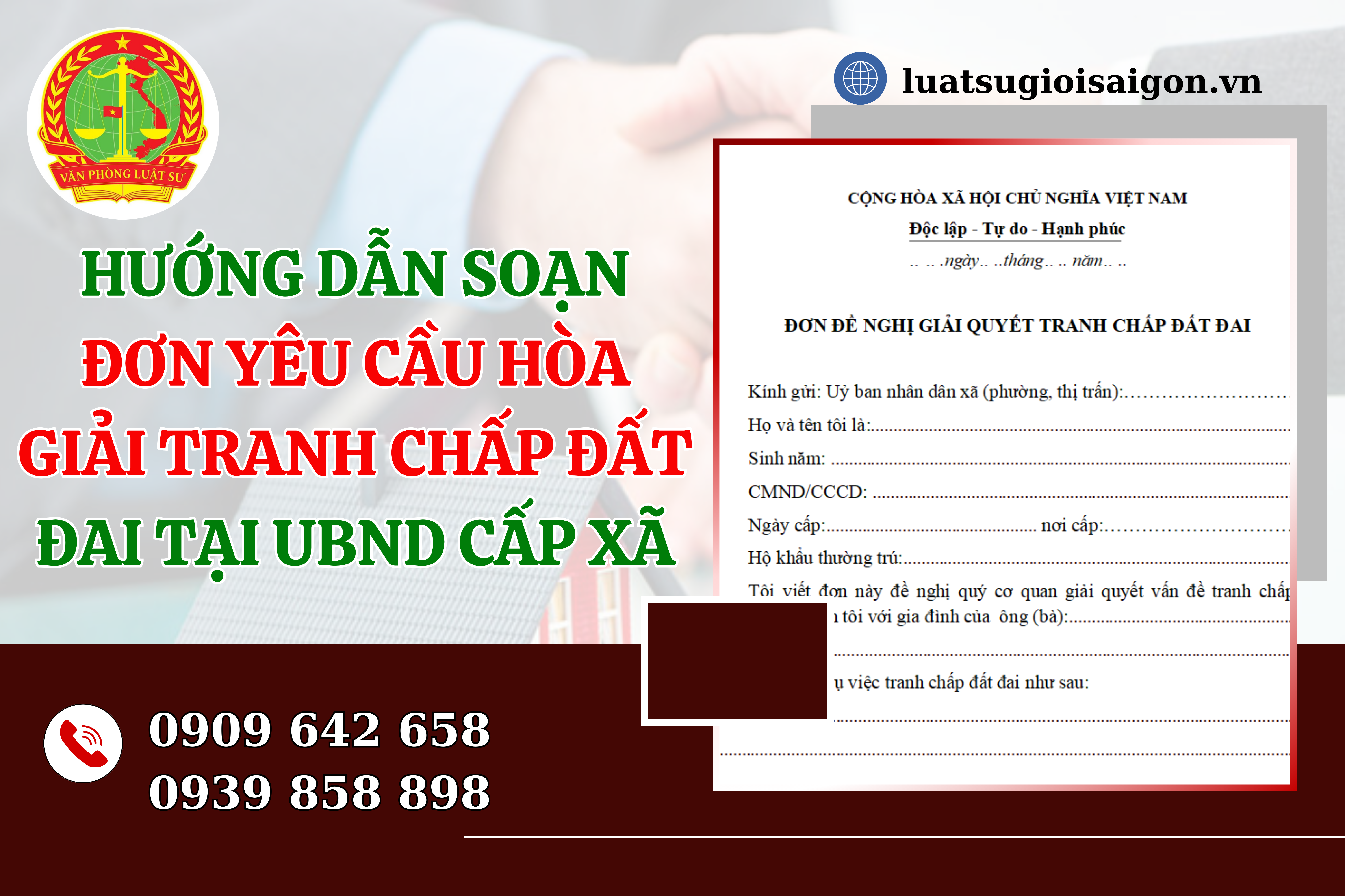 huong dan viet don de nghi hoa giai tranh chap dat dai 